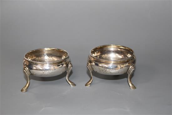 A pair of George III silver bun salts, by Peter & Ann Bateman, London, 1794,